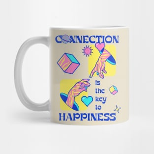 "Connection Is Key To Happiness" - Inspirational Quotes On Yoga Mug